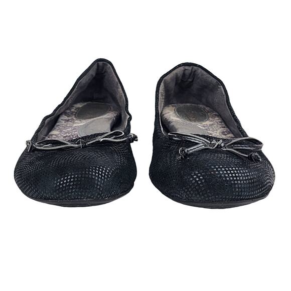 Softwalk Women's Ballet Style Flats Snake-Like Embossed Upper Shoes Black Size 8 - Picture 2 of 8